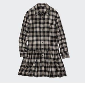 Uniqlo plaid ruffle dress
